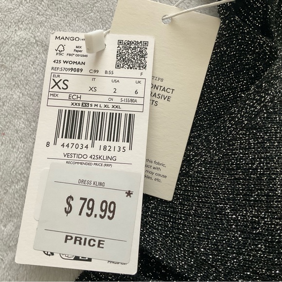 MANGO Long lurex dress NEW - Picture 9 of 14